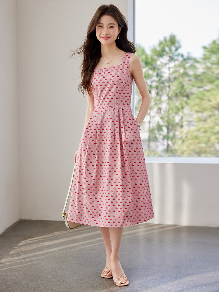 2025 Spring and Summer New Fashion Simple Mid-Length Dress Women's Korean Style Elegant Inner Bottoming Sleeveless Skirt