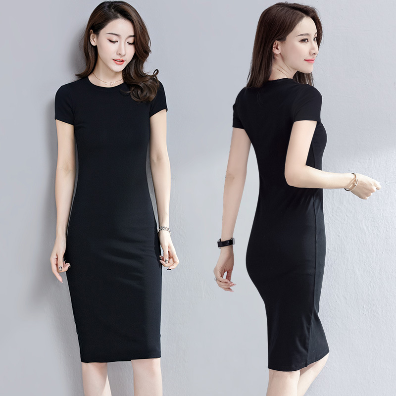 Short-sleeved dress women's versatile mid-length summer intellectual elegant commuter white-collar Korean-style