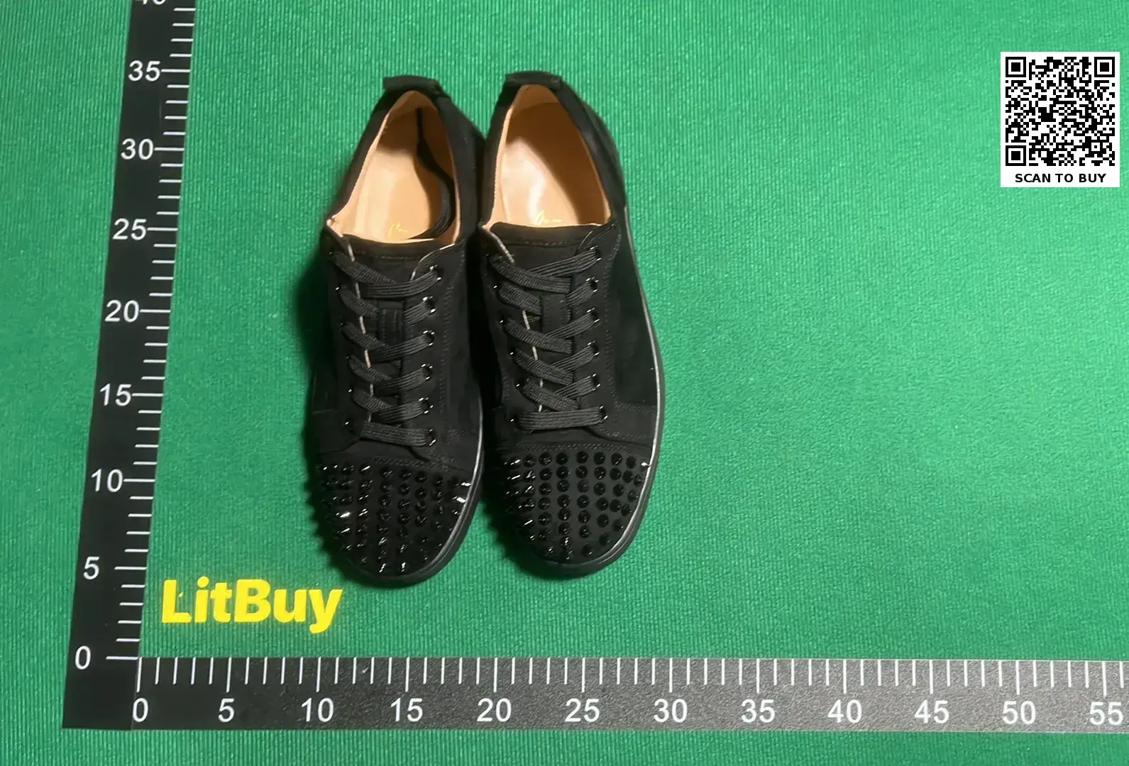 Christian Louboutin Louis Junior Spikes Black Suede