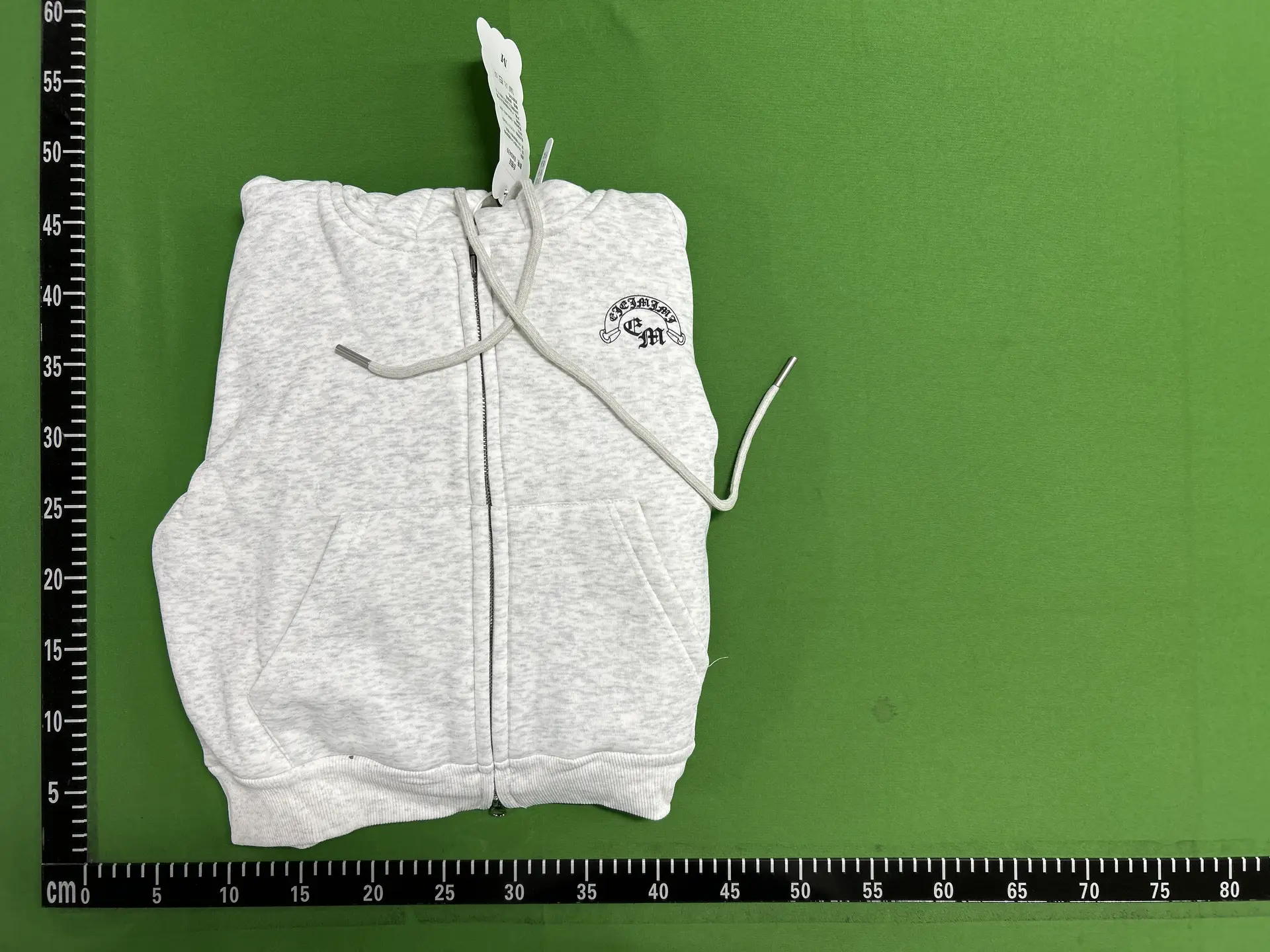 CHROME HEARTS Zip Up Hoodie Ash Grey