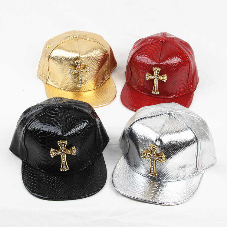 High Quality Pu Leather Crocodile Cross Trendy Brand Hip-Hop Hiphop Hat Flat Brim Hat Men's and Women's Baseball Cap Wholesale