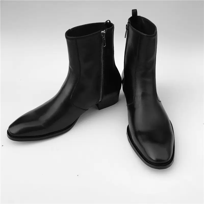 Martin Boots 2025 Spring/Summer Special Offer First Layer Cowhide Korean Style Slim Chelsea Simple Workwear Denim Men's Shoes