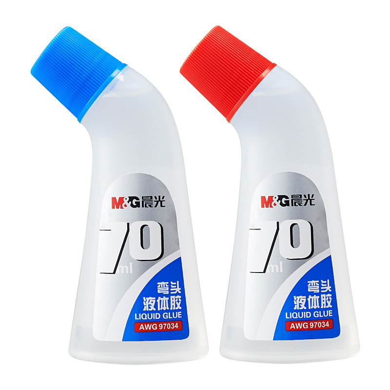 Morning Light Awg97034 Glue Office Transparent Bent Tip Liquid Glue 70ml for Sticking Documents and Elementary School Craft Glue