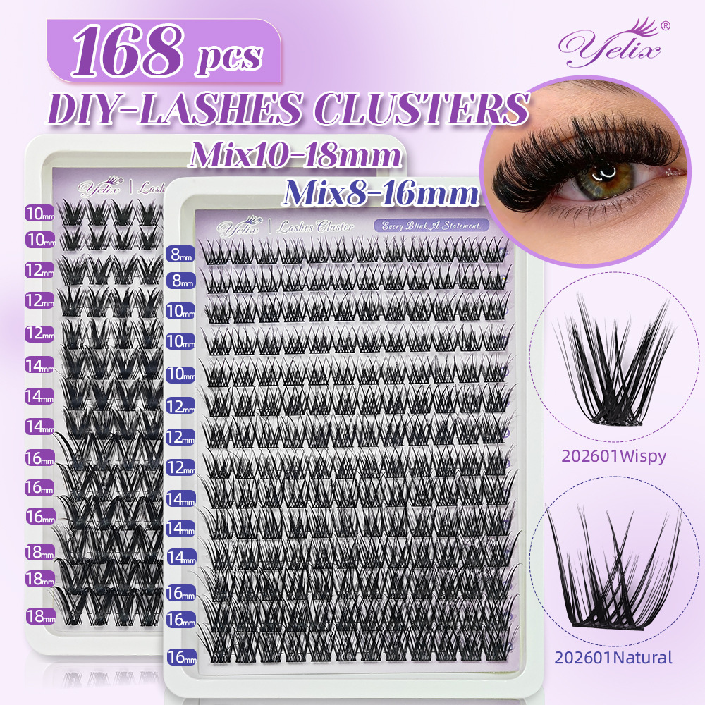 Cross-Border False Eyelashes, Thick Style, 80D Segmented Lashes, Natural, Large Volume, Popular Russian and European Eyelashes