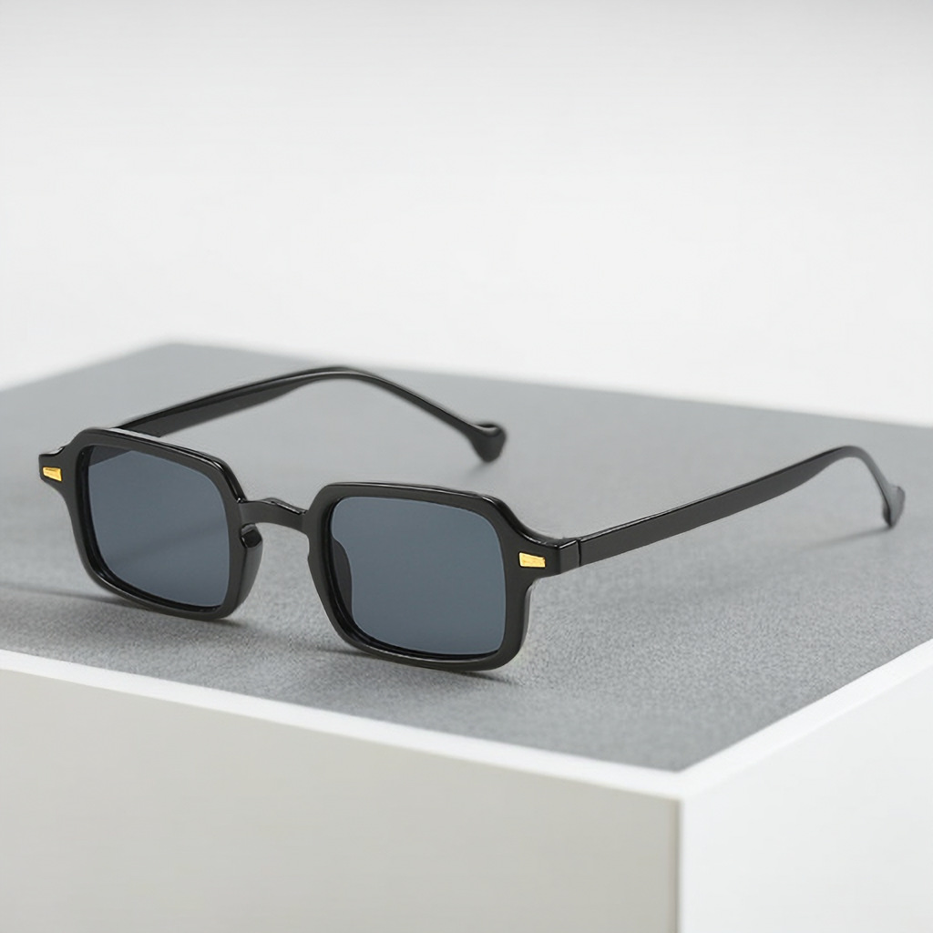 New Style Square Small Frame Retro Simple Rice Nail European and American Show Light Luxury Sunglasses Ins Internet Celebrity Same Style Sunglasses Trendy