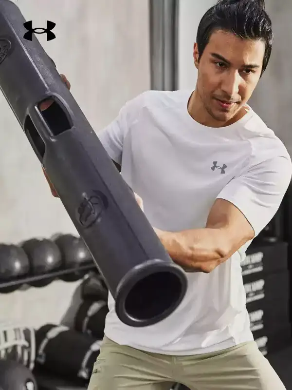 Ua under Armor Quick-Drying T-Shirt Men's Summer New arrival Fitness Training Quick-Drying Clothing White Breathable Half-Sleeved Running Short-Sleeved