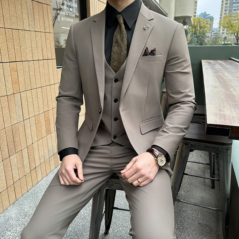 Suit suit men's business casual business wear two-piece slim fit suit bridegroom bridesmaid wedding three-piece suit