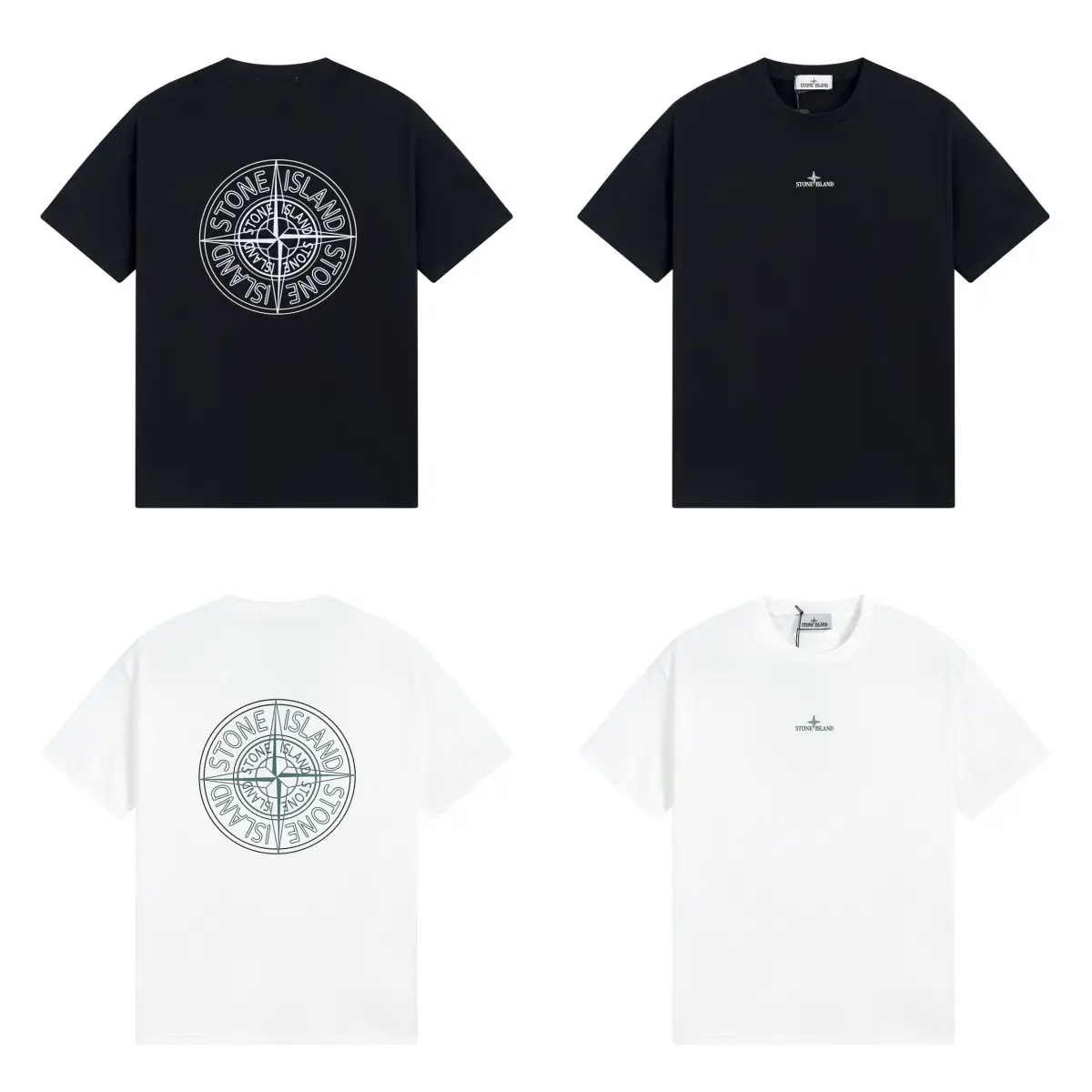 Stone Island cross-border classic back big compass letters printing men and women with the same couple models T-shirt round neck short sleeve