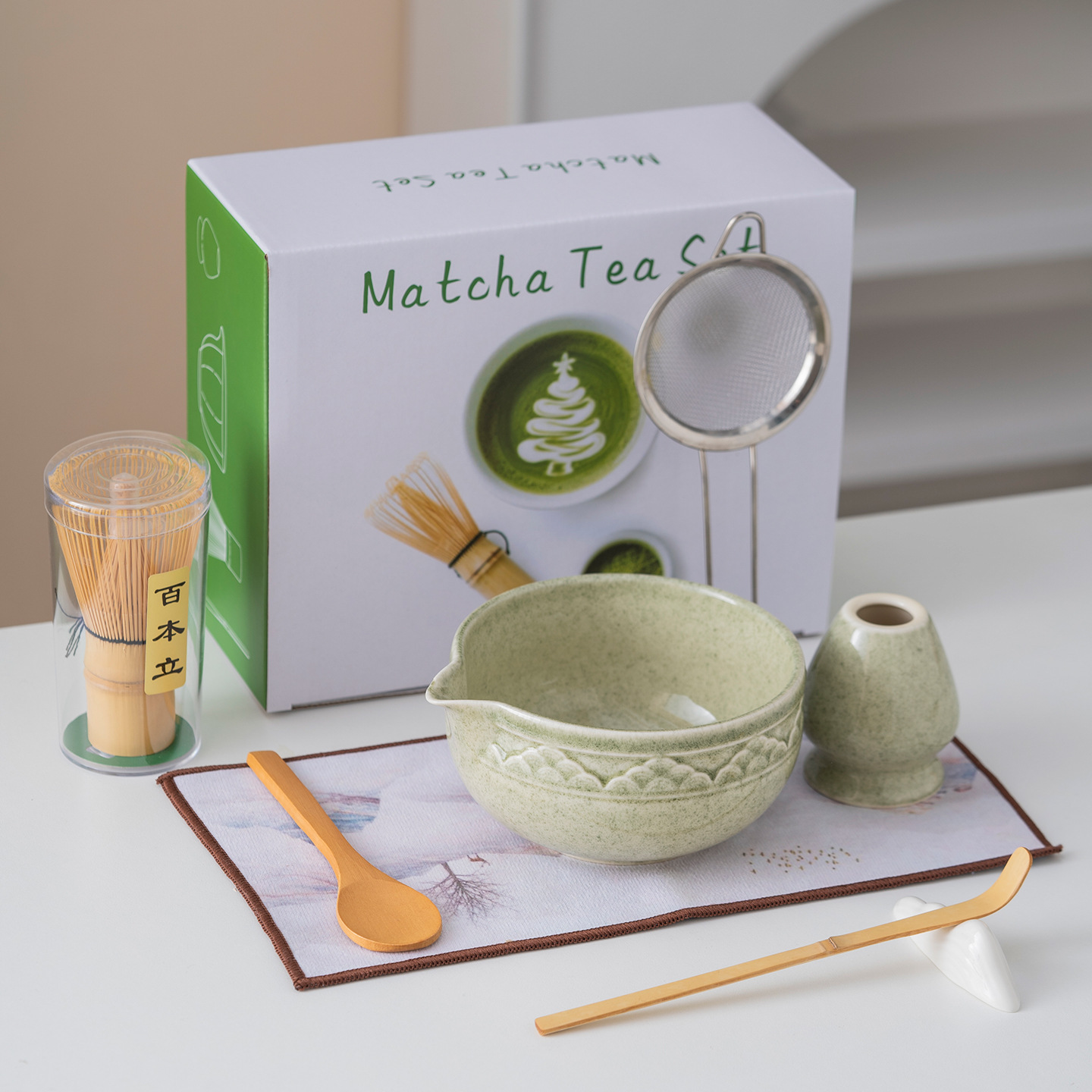 New Product: Xiangyun Matcha Bowl, Tea Whisk, Tea Towel, Tea Mat, Tea Stirrer, Matcha Tea Set, Tea Tools, Cross-Border Tea Ceremony Accessories