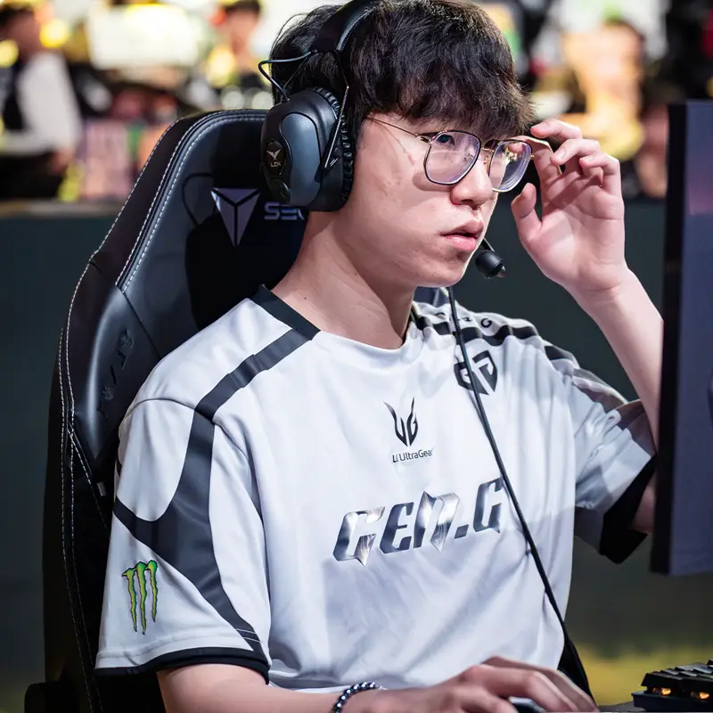 Geng Team Lck2025 Team Uniform S15 Game Uniform Chovy Same Style Gen.G Quick-Drying White Short-Sleeved T-Shirt