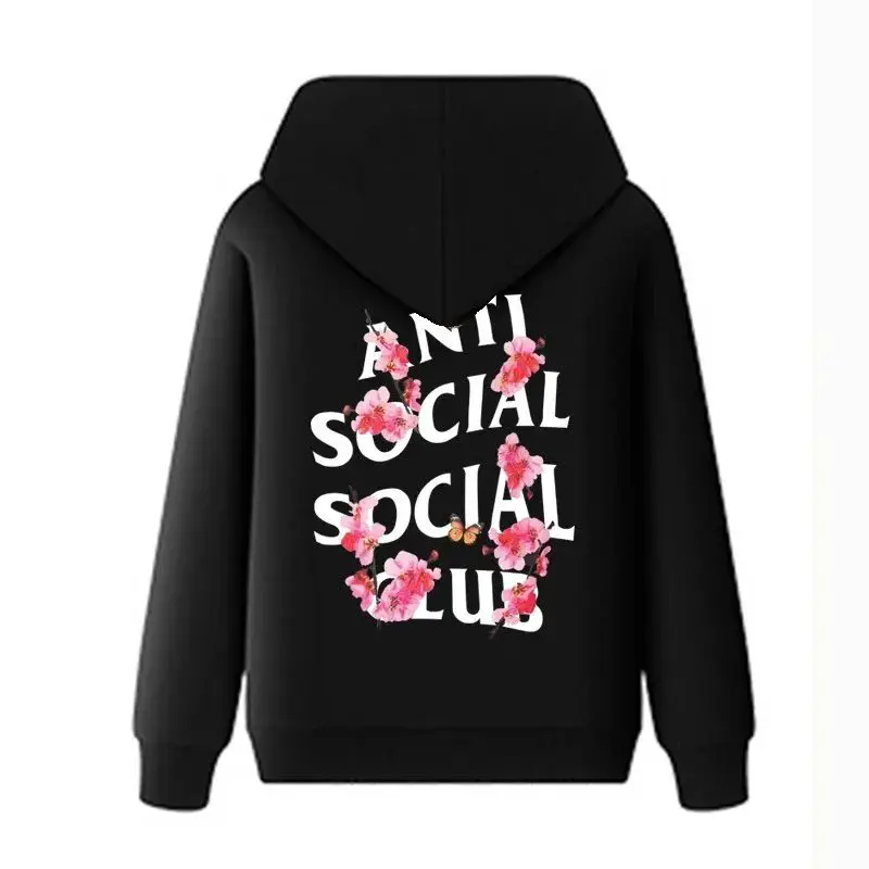 A*SS**C ANTI S*OCI*AL C*L*UB梅**花蝴蝶*华*棉帽衫