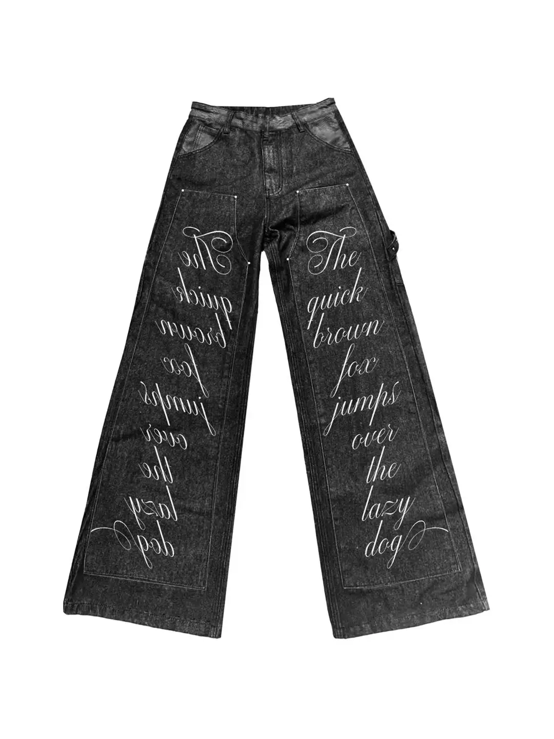 DETW 25AW * Serpentine original cow splicing print basic commuting wide leg logging Baggy denim pants for men and women