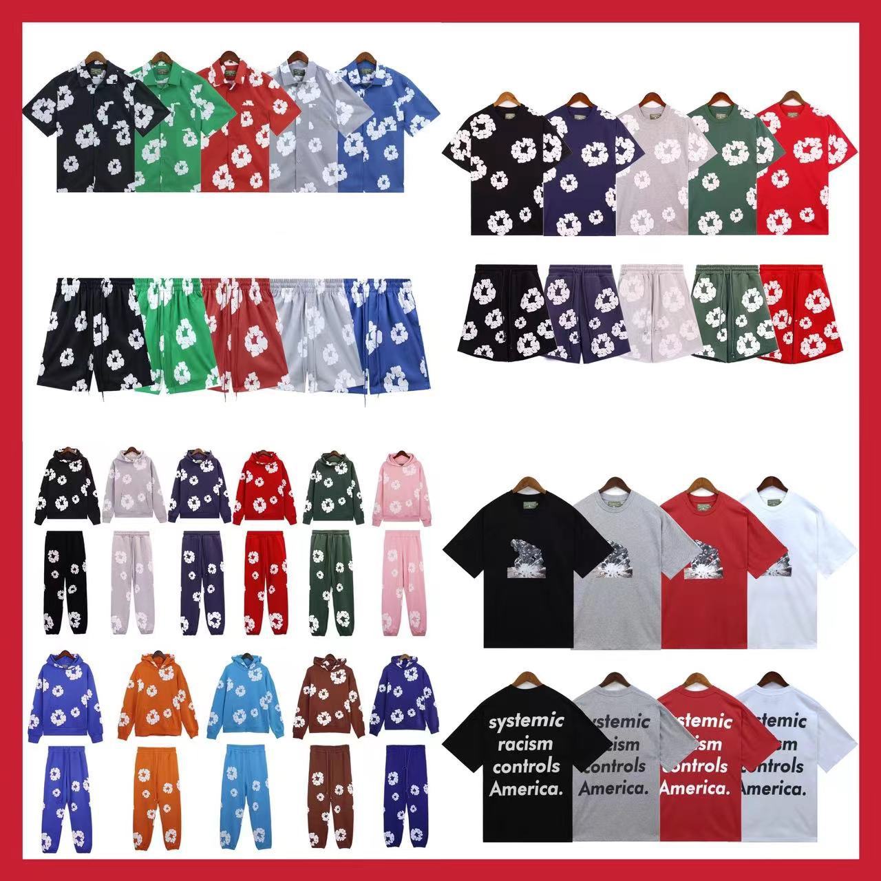 High-End Trendy Brand Foam Donut Print Cotton Short-Sleeve Casual Shorts and T-Shirt Set for Men and Women