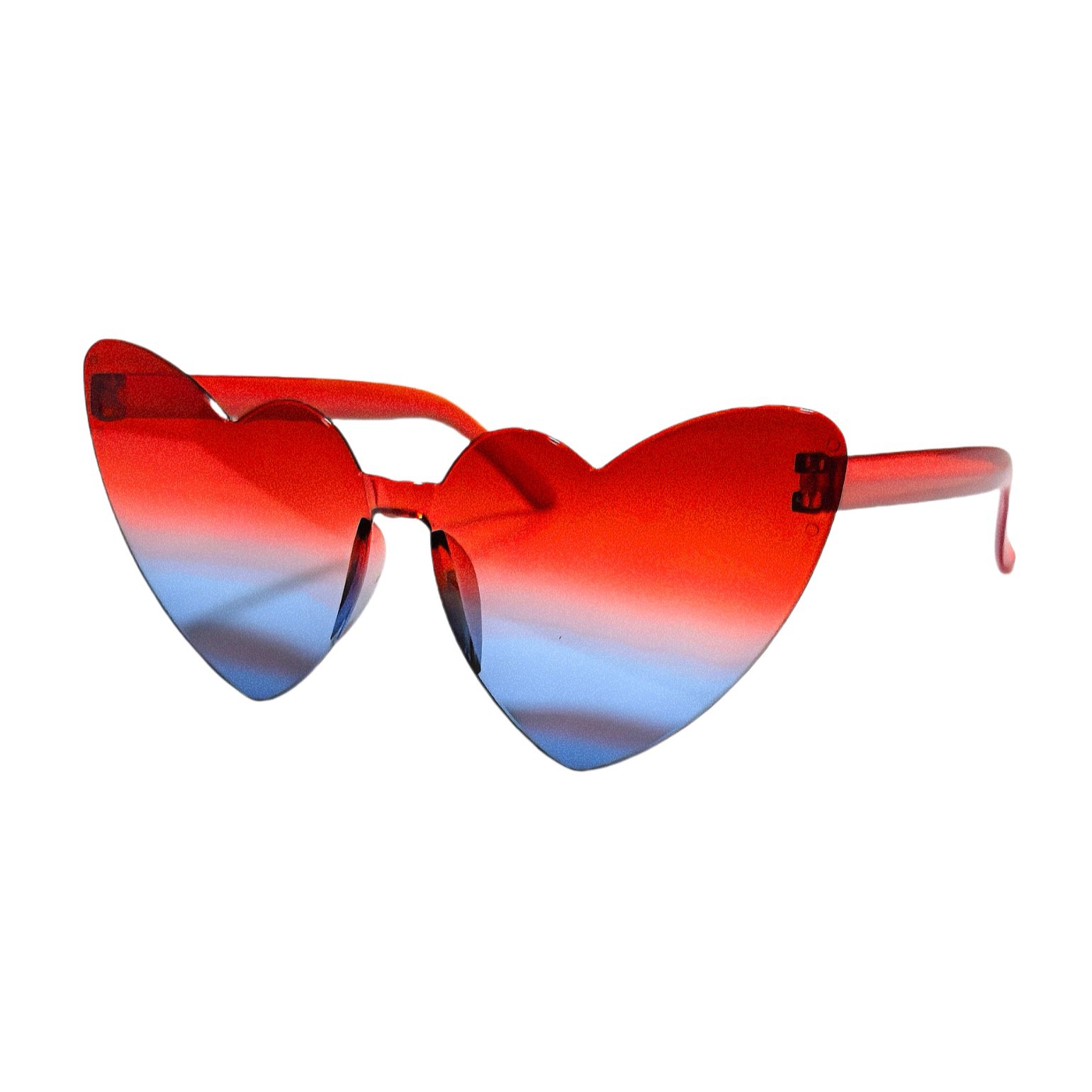 Cross-Border Thin Peach Heart Sunglasses, Love Sunglasses, Jelly Color Rimless Heart-Shaped One-Piece Glasses, Candy Color Sunglasses
