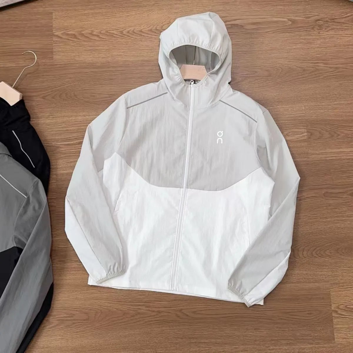 Casual Double Zipper Double-sided Sunscreen Jacket 2025 Spring and Summer New Hooded Color-matching Jacket Style Top Trendy
