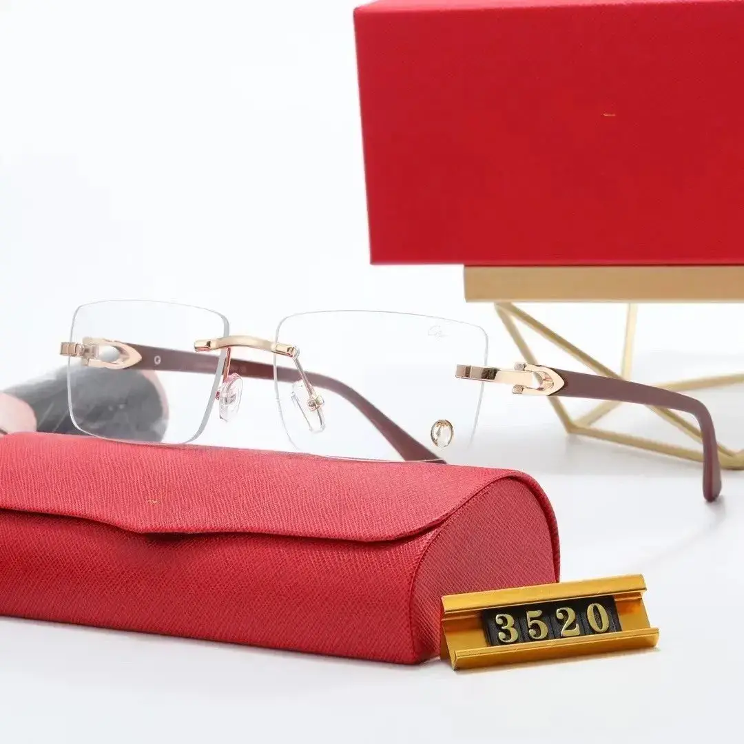 Cartier rimless glasses gold brown