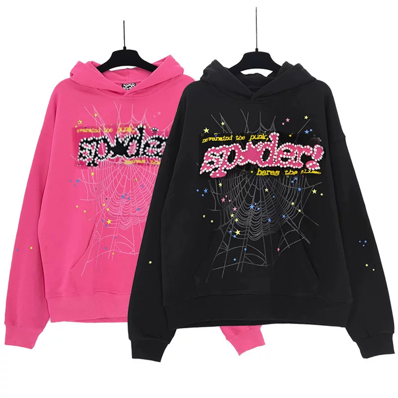 High-Quality Sp5Der Spider Sweatshirt in European and American Street Style, American-Style Loose Casual Sports Hoodie for Cross-Border Sales
