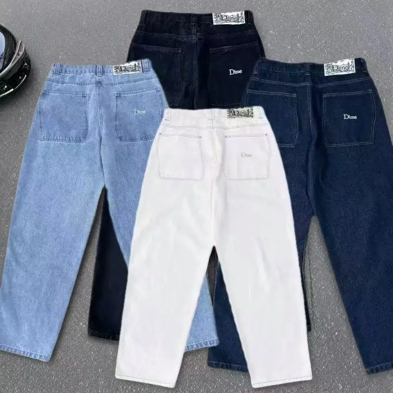 In-Stock Skateboard Trendy Brand Dime Baggy Straight-Leg Embroidered Trendy Brand Loose Long Pants Denim Pants Jeans