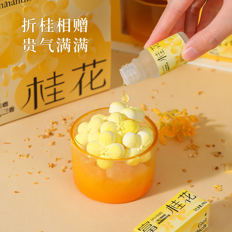 Osmanthus Aroma Diffuser Stone Gift Set with Plant-Based Essential Oils, Long-Lasting Fragrance Gypsum Ornament for Home, Birthday, and Holiday Gifts