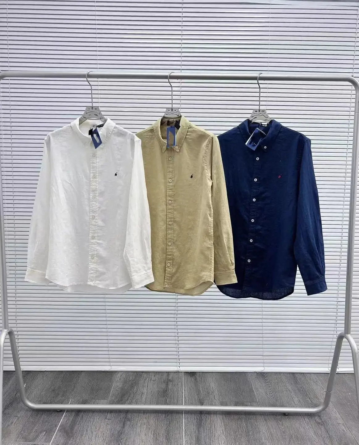 RL Ralph men and women with the same linen shirt pony label embroidered sunscreen cardigan long-sleeved linen shirts versatile loose