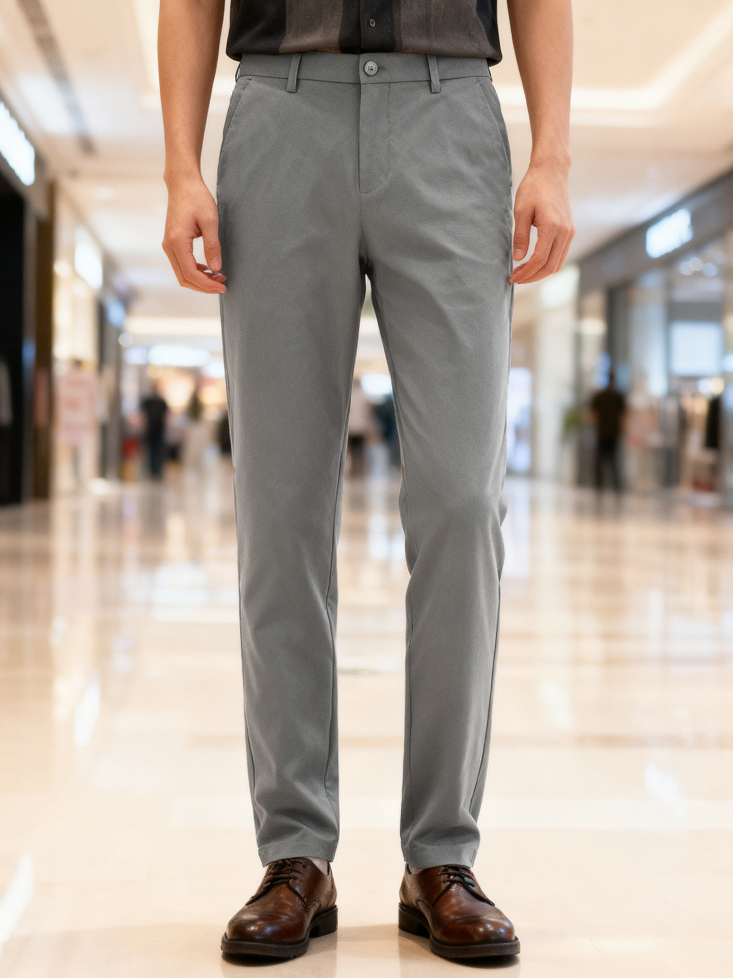 Spring and Summer Thin Casual Pants for Men, Stretchy, Breathable, Wrinkle-Resistant, Versatile, Light Business Long Pants, Men's Pants 1U081