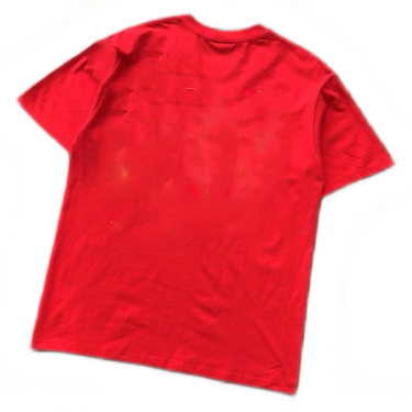 Right Hook, Left Shield with a Cross and Vertical Stripes Inside, Ball with Three Hollow Lines Inside the Front Circle, Red and Blue Vertical Striped Jersey 88053108