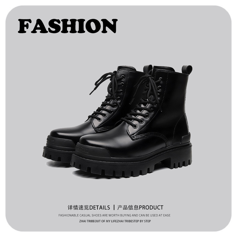 British Style Retro Trendy Black Ins-Style Motorcycle Boots 2026 Summer New Youth Martin Boots Chelsea Boots