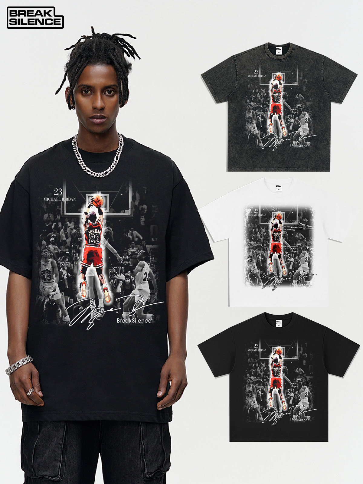 3 seconds to kill the trapeze American retro heavy washed short sleeve t-shirt cross-border pure cotton printed men's and women's t-shirt beauty trend