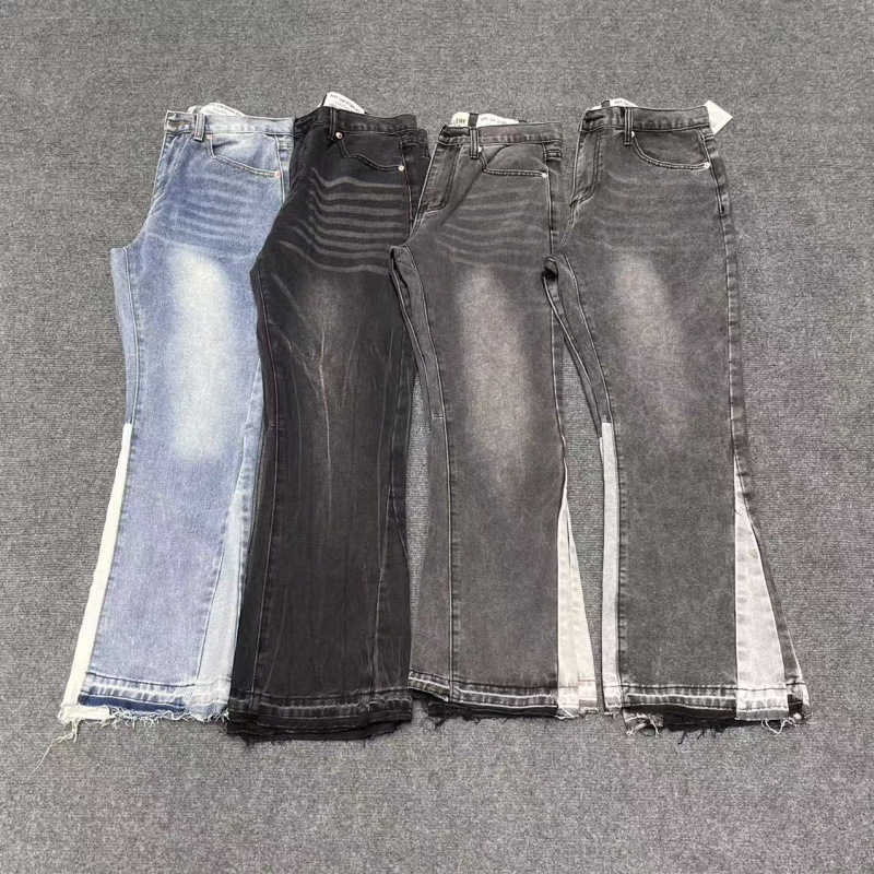 Dropshipping American-Style Gallery Dept Washed Flared Patchwork Jeans High Street Men's Casual Versatile Long Pants
