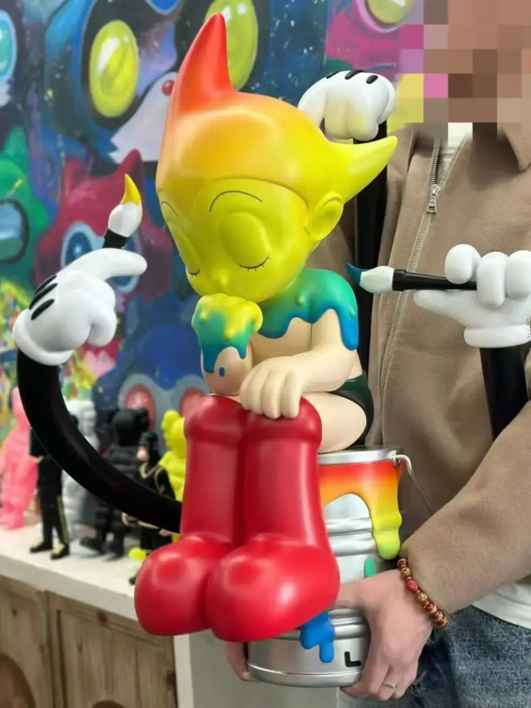 Hk*Bc Art Toy Graffiti Dreamer Astra Boy Limited Edition 300 Pieces Astro Boy Trendy Art Ornament
