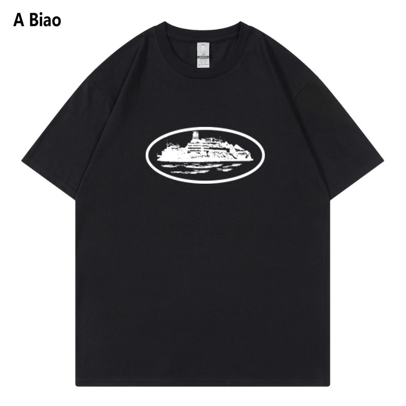 Cross-Border Amazon Corteiz Alcatraz Short-Sleeved European and American Street High Street Style Hip-Hop Men's and Women's Casual T-Shirt Trendy Brand