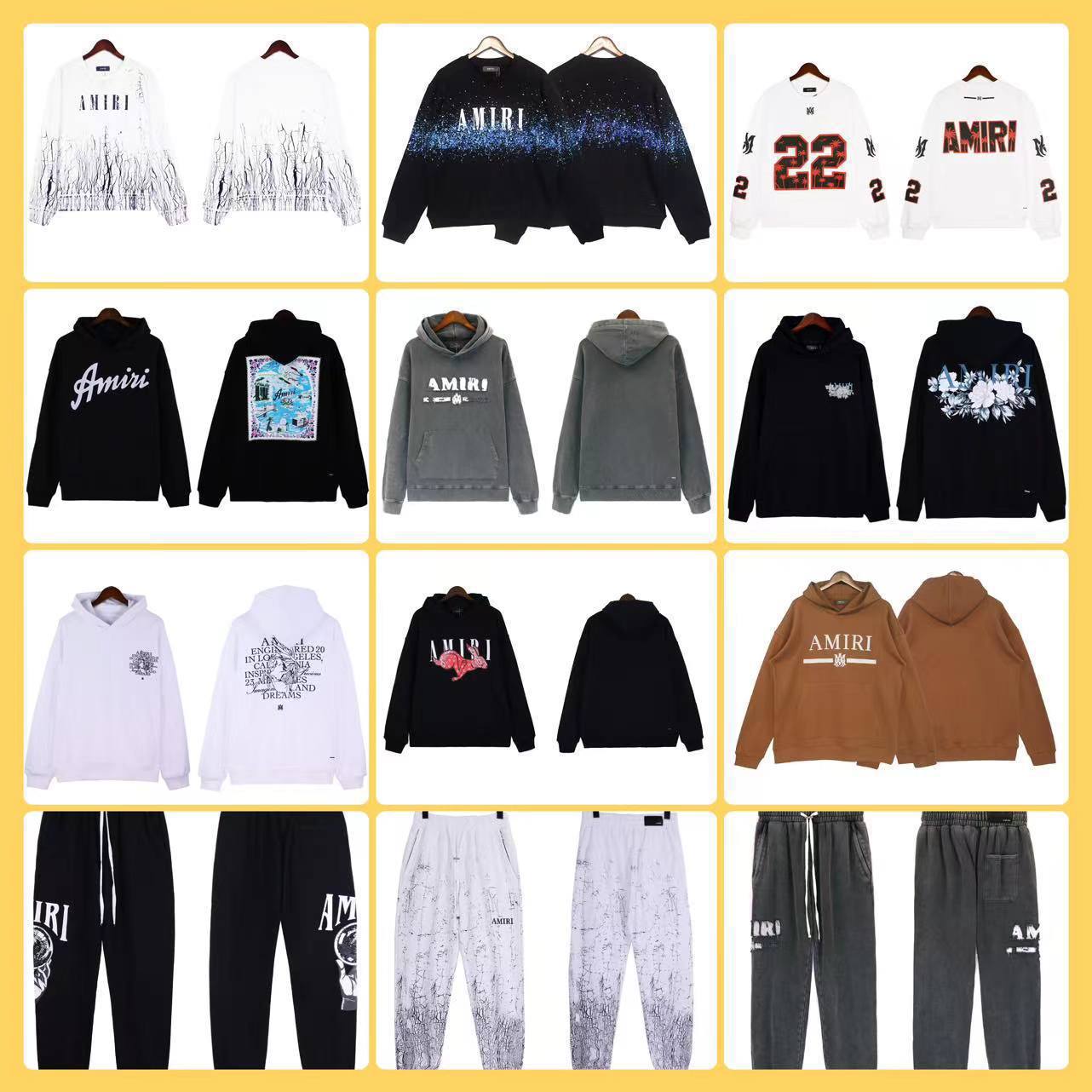 American-Style Trendy Brand Am1R1 Icon Street-Style Splash-Ink Letter Logo Print Loose Hoodie Men's Hooded Sweatshirt Export QC-Foto von 1688 auf Qualit.ly