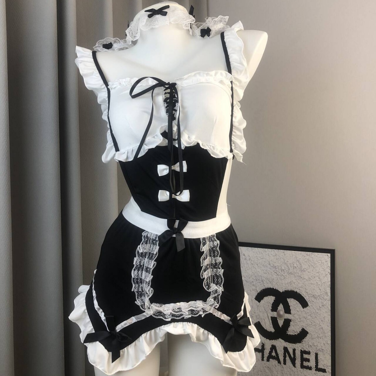 Gardenia-Themed Erotic Lingerie Maid Outfit, Pure Desire Style, Passionate No-Take-Off Uniform Set, Sweet and Seductive Maid, Cute