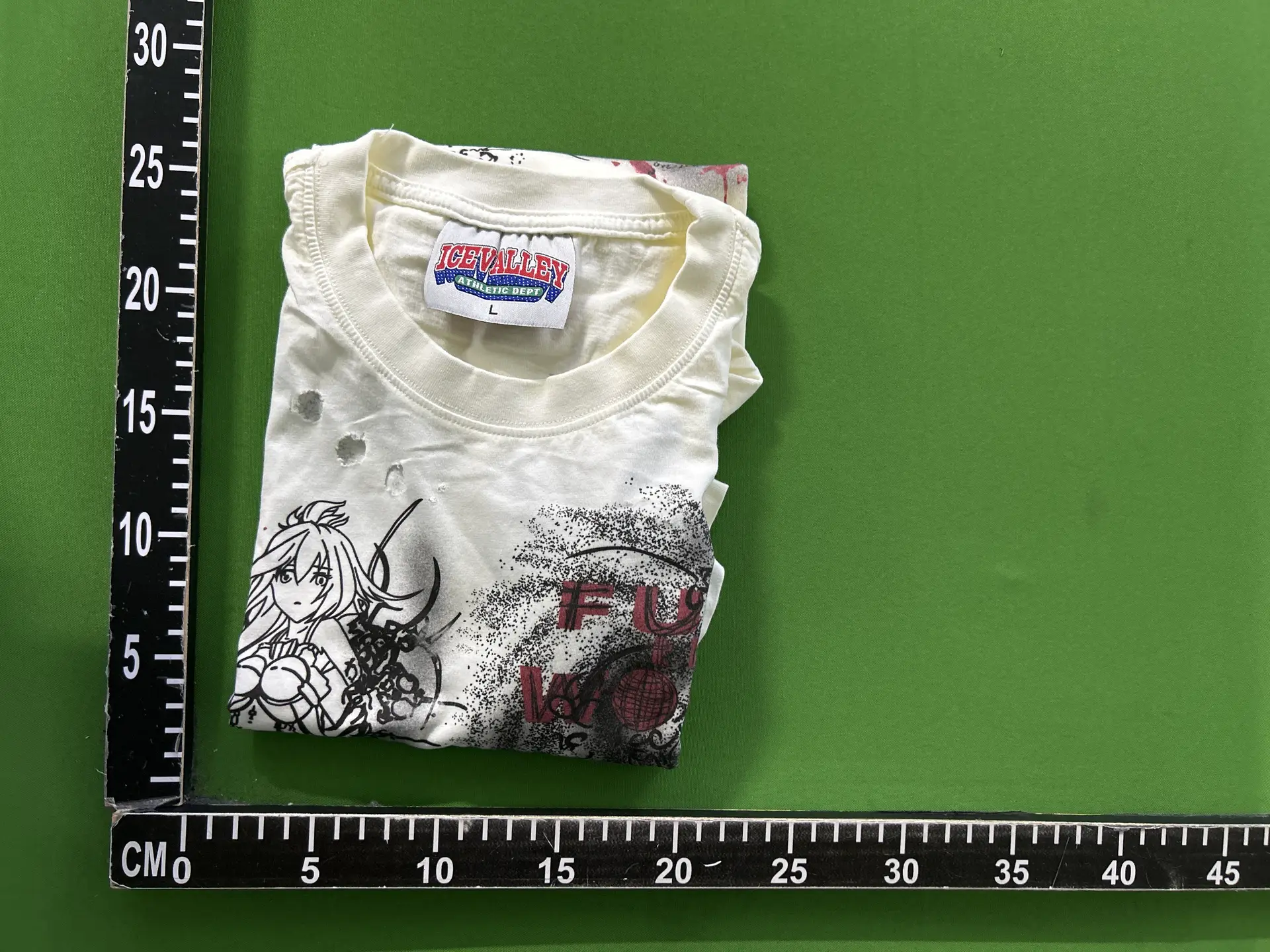 Icevalley Athletic Dept T-shirt Cream Anime Graphic Short Sleeve L