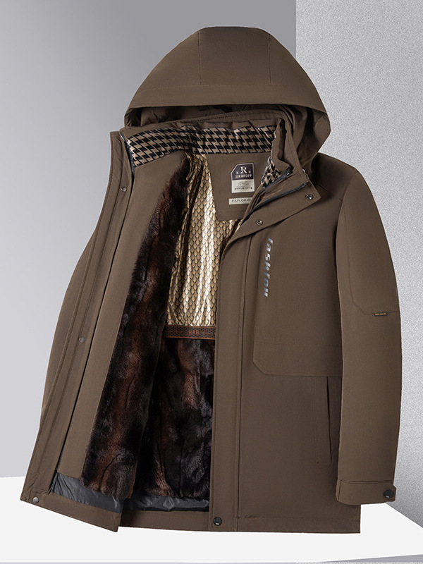Graphene cotton-padded jacket men's winter fleece-lined thickened warm 2024 new middle-aged and elderly dad cotton-padded jacket jacket