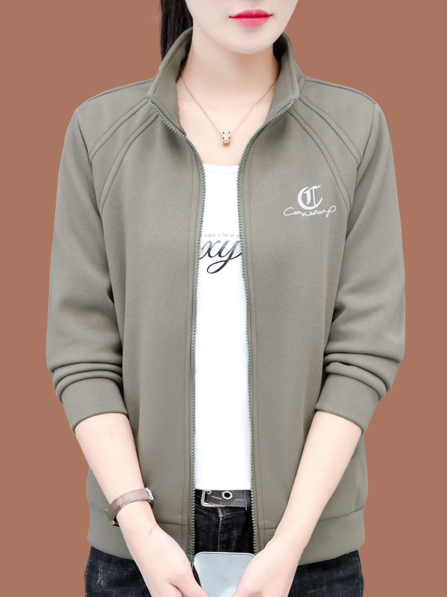High-Quality Youthful Stand-Collar Jacket for Women, Spring and Autumn 2026 New Versatile Fashion Sweatshirt Cardigan Sportswear Top