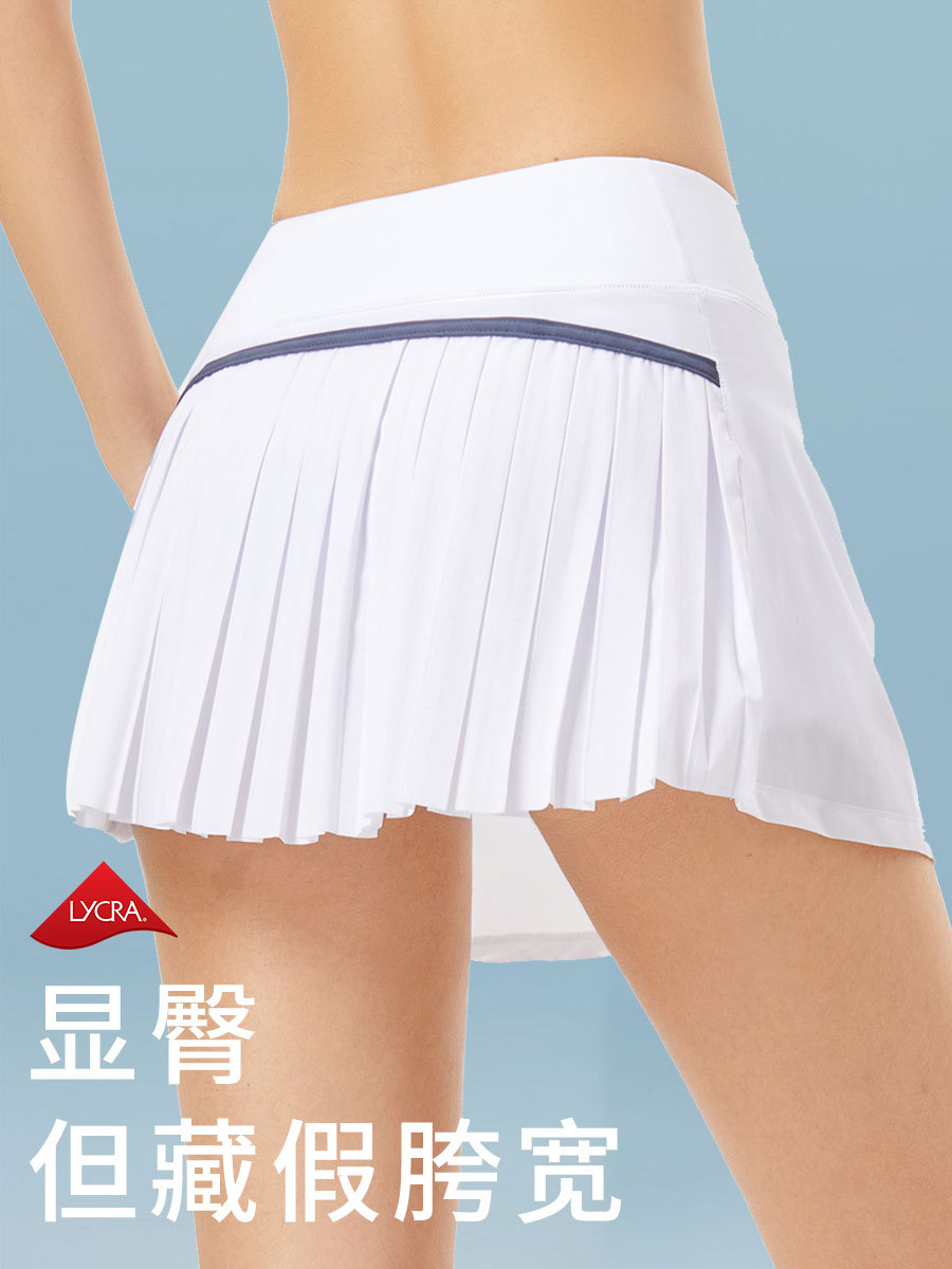 Women's Sports Fitness Shorts with Anti-Exposure Design, Outdoor European and American Tennis Skirt, Running Pleated Skirt with Anti-Exposure Hem