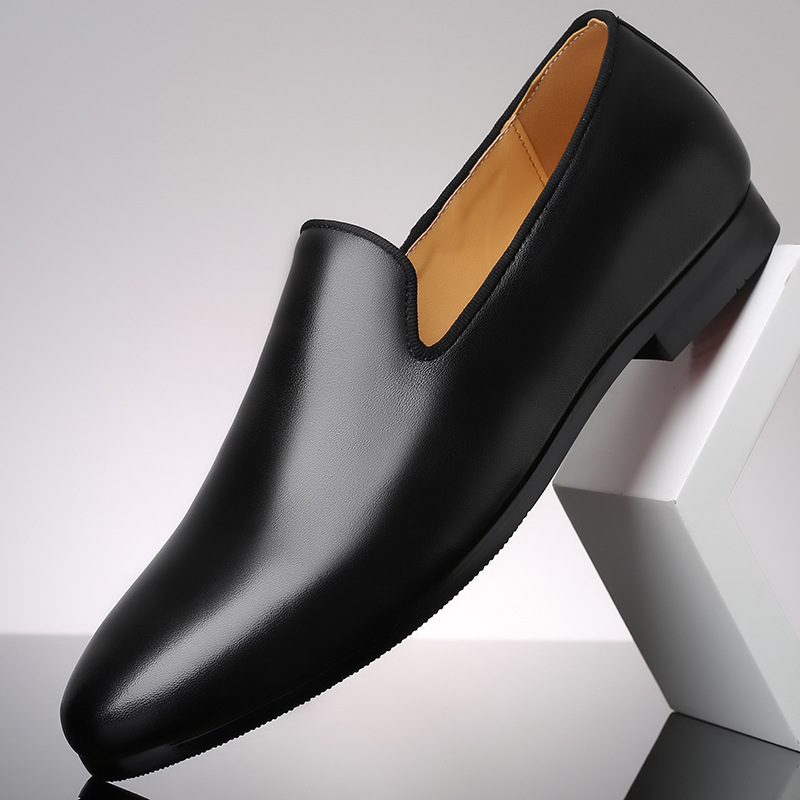 2023 Spring and Autumn Men's Shoes New Breathable Casual Leather Shoes Korean Style Fashion Bean Shoes Youth Small Leather Shoes