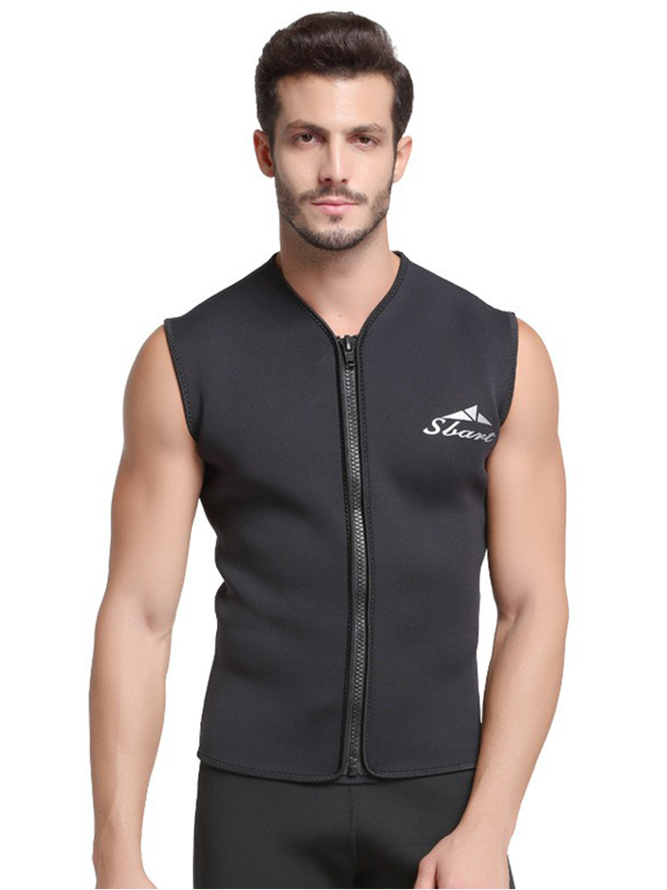 Cold-proof winter swimming horse clip swimsuit split zipper surfing diving suit 5mm sleeveless snorkeling suit warm vest