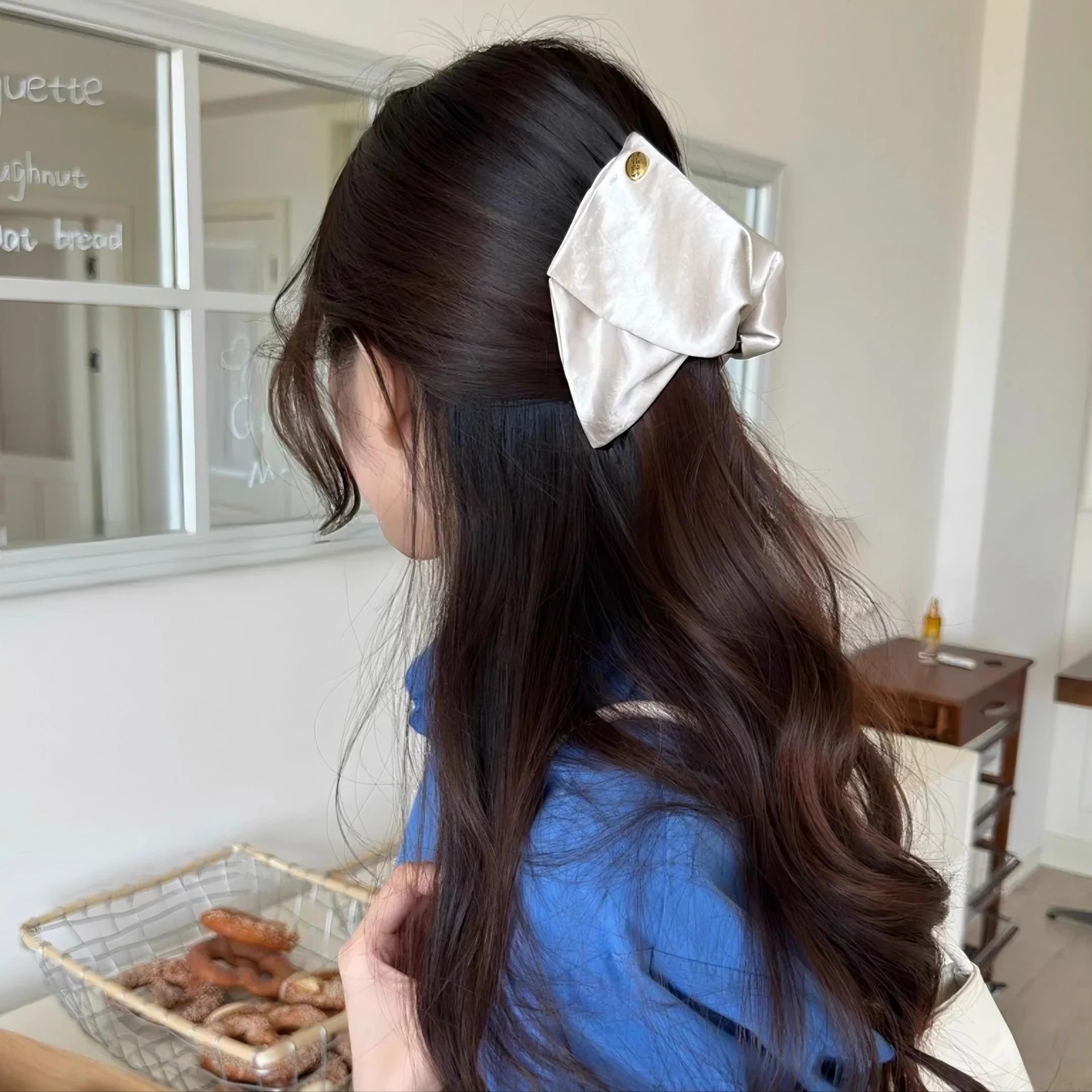 French Satin Triangle Hair Clip for Women 2025 New Style Shark Clip for Hair on the Back of the Head, Versatile Hair Accessory