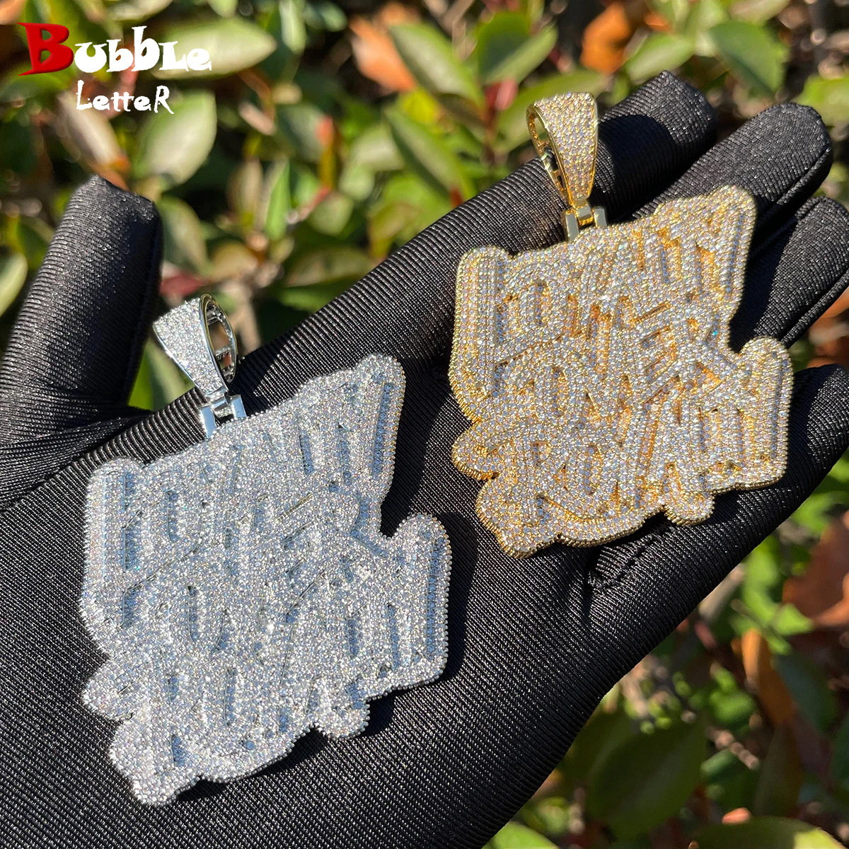 Cross-border supply of European and American hip-hop Loyalty over Royalty pendant men's and women's copper cubic zirconia jewelry Foto QC de 1688 na Qualit.ly