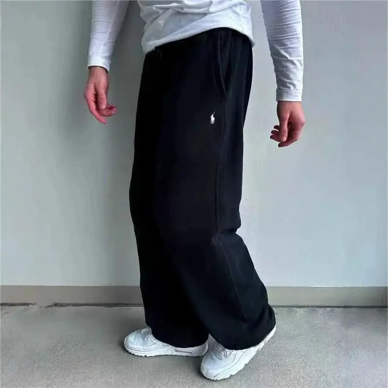 l f 宽松纯色运动休闲裤*