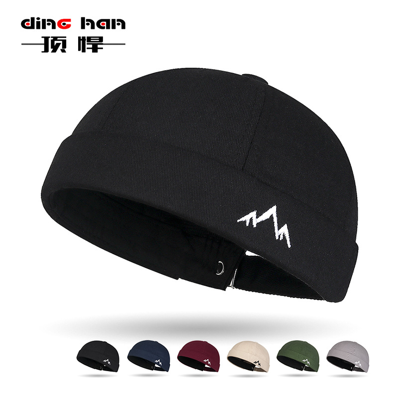 Spring and Autumn New Artistic Retro Embroidered Mountain Master Hat Hip Hop Street Dance Fashion Melon Hat Beanless Yuppie Tang Hat