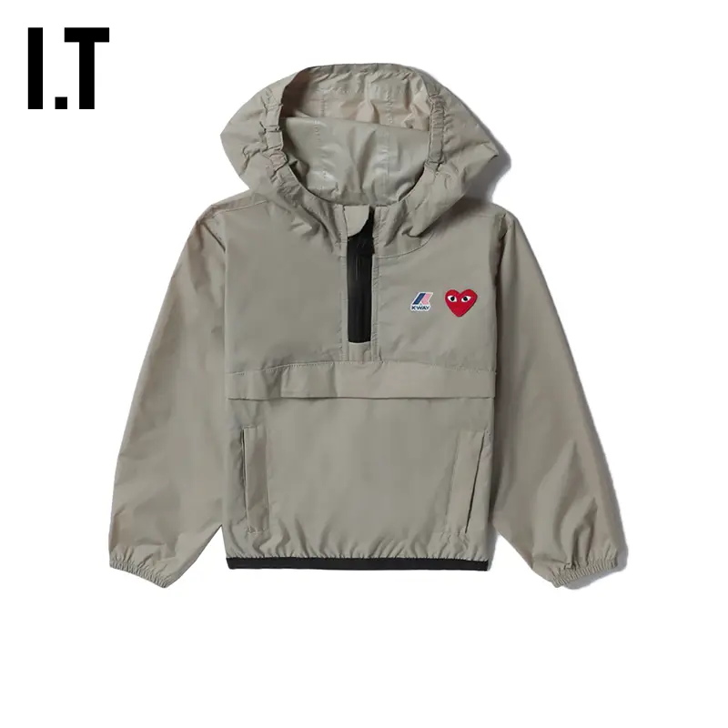 It Cdg Play Comme Des Garcons Kawasaki Pauling Children's Clothing Half Zipper pullover Hooded Tops