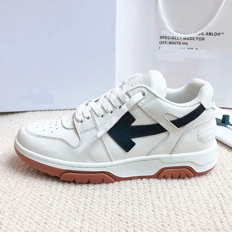 Foreign Trade 2024 New Off Trendy Brand Board Shoes Men's Head Layer Leather White Shoes Breathable Low cut Sports and Leisure Shoes Women