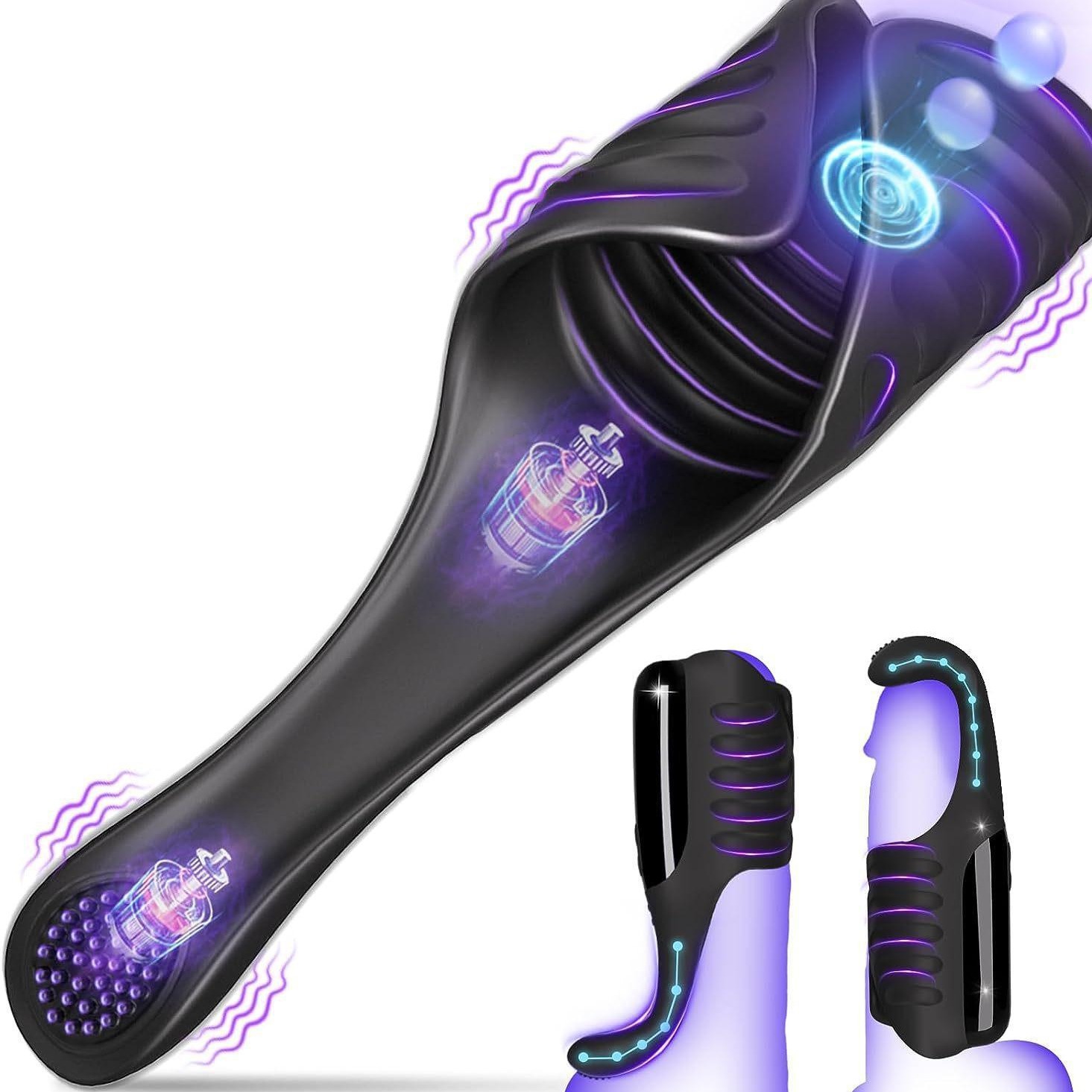 Turtle Head penis trainer masturbation training 10 frequency vibration +5 Frequency beat men's massage adult sex