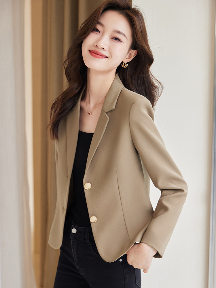 Qiguniang high-grade suit jacket Women's Small Spring and Autumn Mid-sleeve fashion casual short suit jacket