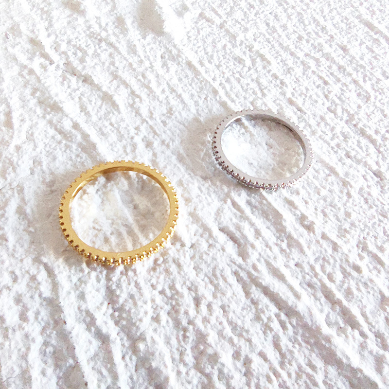 Zircon Ring Female European and American Ins Cold Style Simple Design Finger Ring Elegant Ring Ring Ring New Style