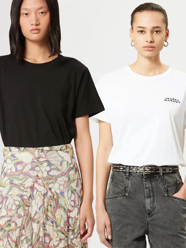 25 Summer New Style North American Niche Is Letter Embroidery Cotton Black and White Round Neck Women's Short Sleeve T-Shirt Foto QC de TAOBAO na Qualit.ly