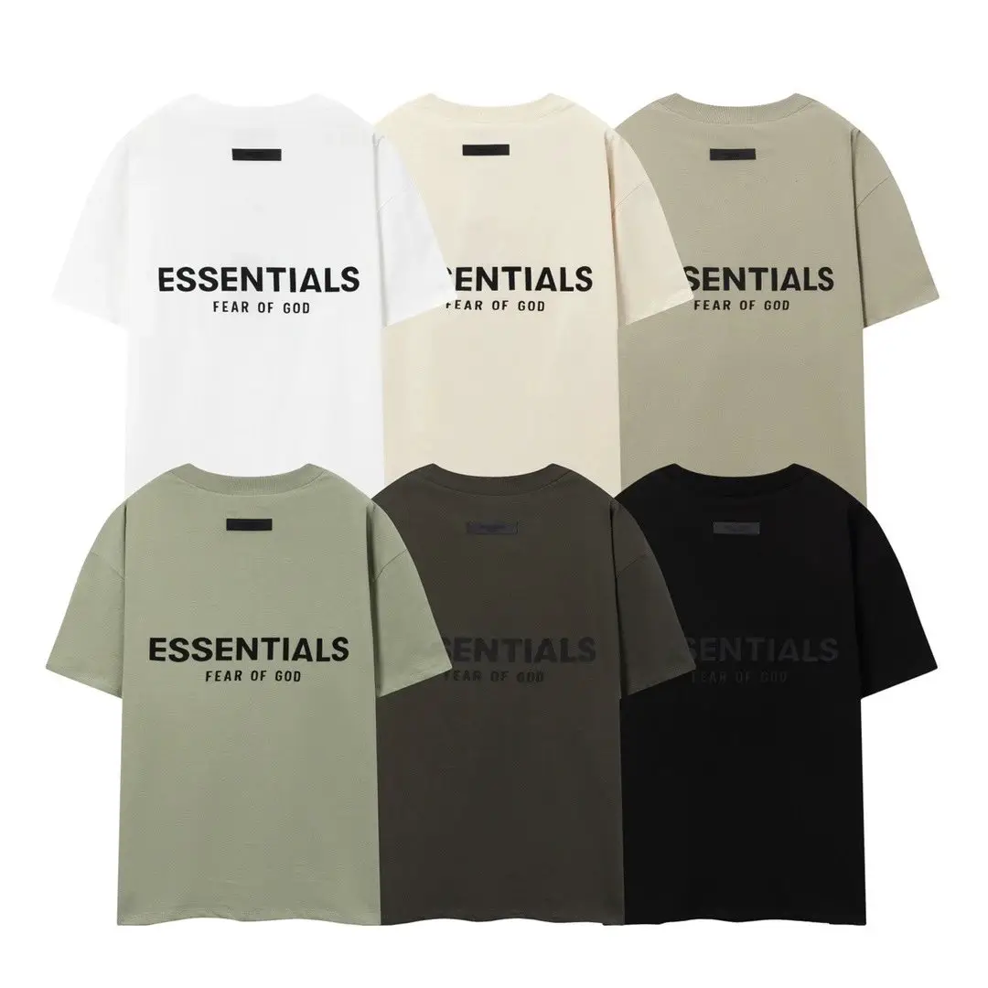 25 in Stock Fear of God Correct Version Double Line Back Printed Essentials Short Sleeve T-Shirt